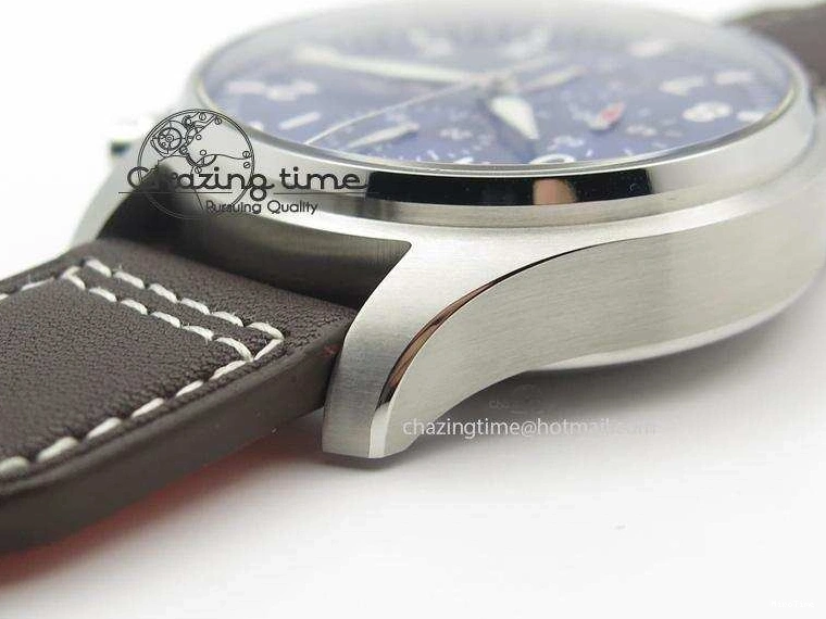 MIROTIME 1220 HighQuality Pilot Chrono 377714 “Le Petit Prince” ZF Best Edition Blue Dial On Brown Leather Strap A 7309